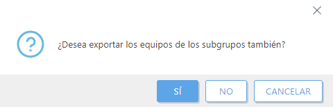 Exportar los equipos del subgrupo. Exportar los equipos del subgrupo.