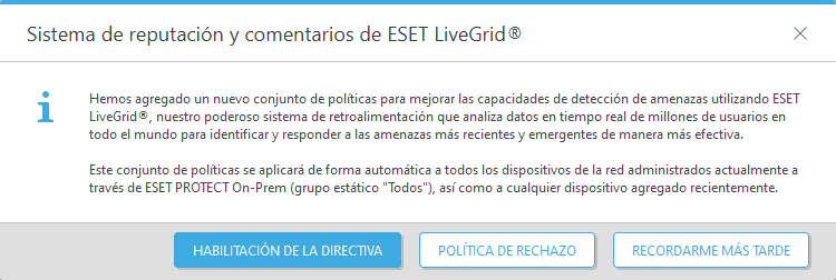 Sistema de reputación y comentarios de ESET LiveGrid® Sistema de reputación y comentarios de ESET LiveGrid®