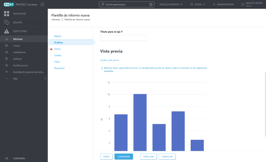 Vista previa del gráfico para la nueva plantilla de informe Vista previa del gráfico para la nueva plantilla de informe