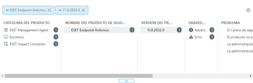 Valor igual o no igual en los filtros avanzados