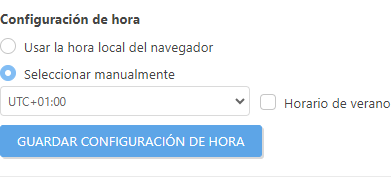 Configuración de fecha y hora
