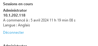 Sessions actives Sessions actives