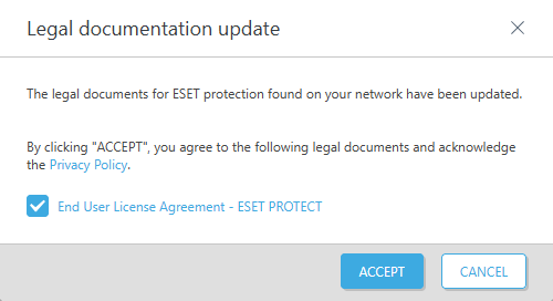 Acceptez les modifications apportées aux documents juridiques. Acceptez les modifications apportées aux documents juridiques.