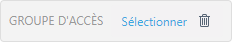 Bouton de filtre Accès au groupe