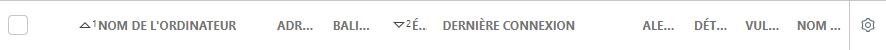 Tri des colonnes Tri des colonnes