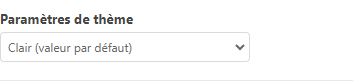 Paramètres de thème Paramètres de thème