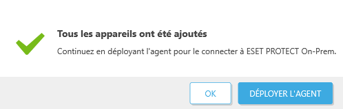 Tous les appareils ont été ajoutés