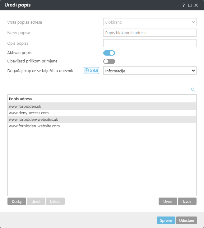 Primjer popisa za uređivanje. Primjer popisa za uređivanje.