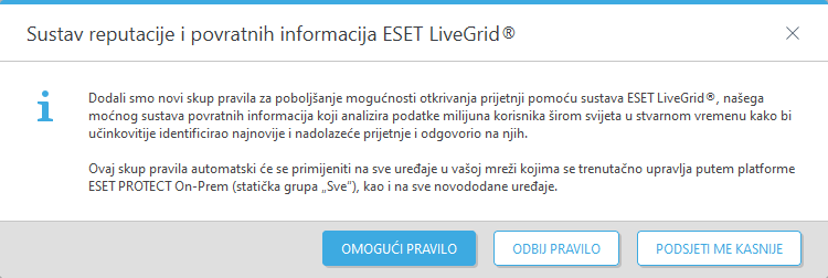Sustav reputacije i povratnih informacija ESET LiveGrid®