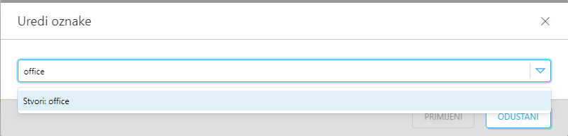 Stvaranje nove oznake