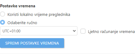 Postavke vremena Postavke vremena