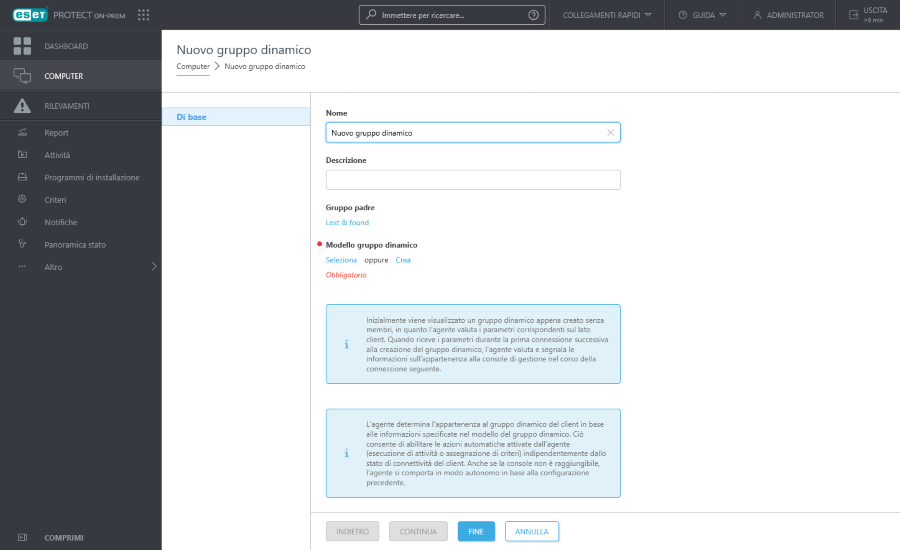Nome, descrizione, gruppo principale e modello di gruppo dinamico per il nuovo gruppo dinamico Nome, descrizione, gruppo principale e modello di gruppo dinamico per il nuovo gruppo dinamico