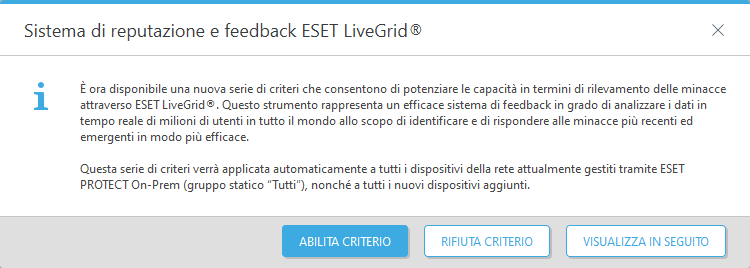 Sistema di reputazione e feedback ESET LiveGrid® Sistema di reputazione e feedback ESET LiveGrid®
