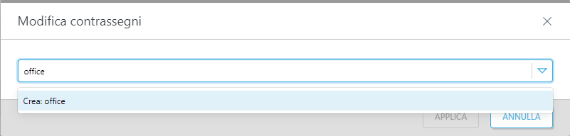 Creare un nuovo contrassegno Creare un nuovo contrassegno