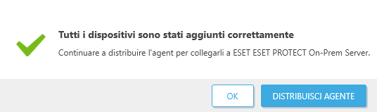 Tutti i dispositivi sono stati aggiunti correttamente