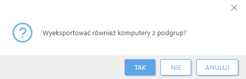 Eksportowanie komputerów z podgrupy.