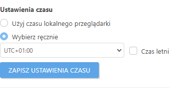 Ustawienia czasu Ustawienia czasu