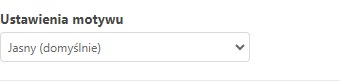 Ustawienia motywu Ustawienia motywu