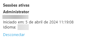 Sessões ativas Sessões ativas