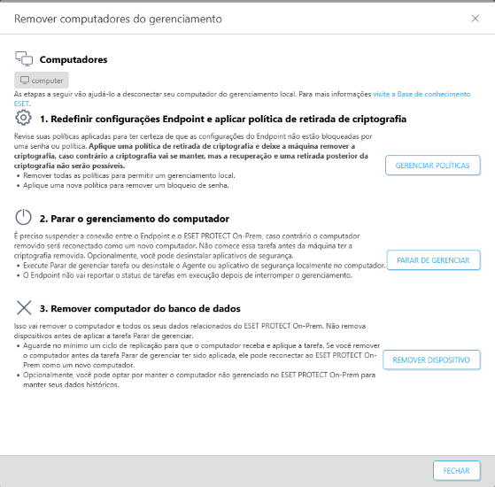 Remover computador do gerenciamento