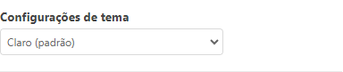 Configurações do tema Configurações do tema