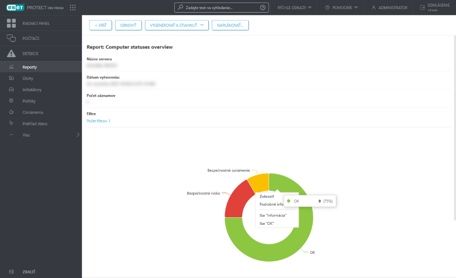 Prehľad reportu Prehľad reportu