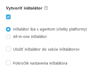 Vytvorte inštalátor.