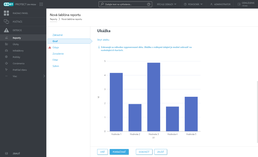 Náhľad grafu pre novú šablónu reportu
