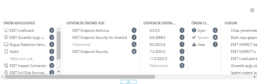 Bilgisayarlar bölümündeki Gelişmiş filtresi.