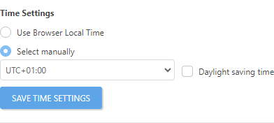 Time settings Time settings