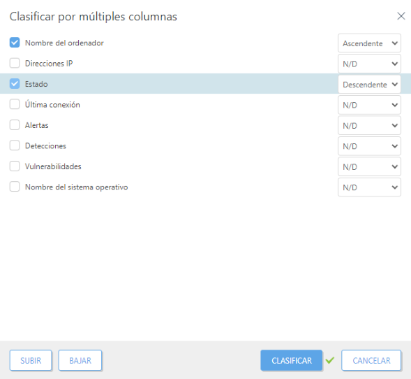Clasificar por múltiples columnas Clasificar por múltiples columnas
