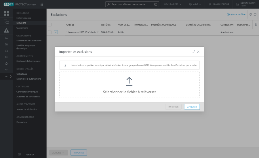 Sélectionner le fichier à téléverser