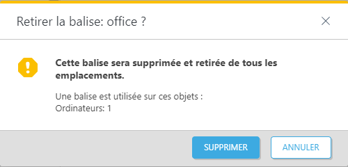 Retirer la balise Retirer la balise