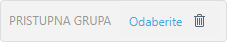 Gumb filtra pristupne grupe