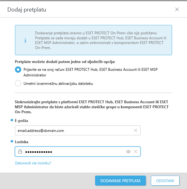 Dodaj pretplatu. Dodaj pretplatu.