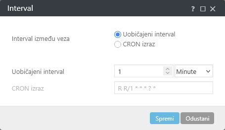 Polje Uobičajeni interval