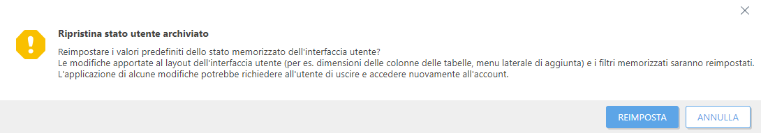 Ripristina stato utente archiviato