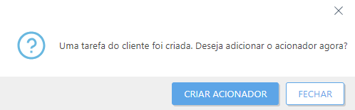 Criar acionador.