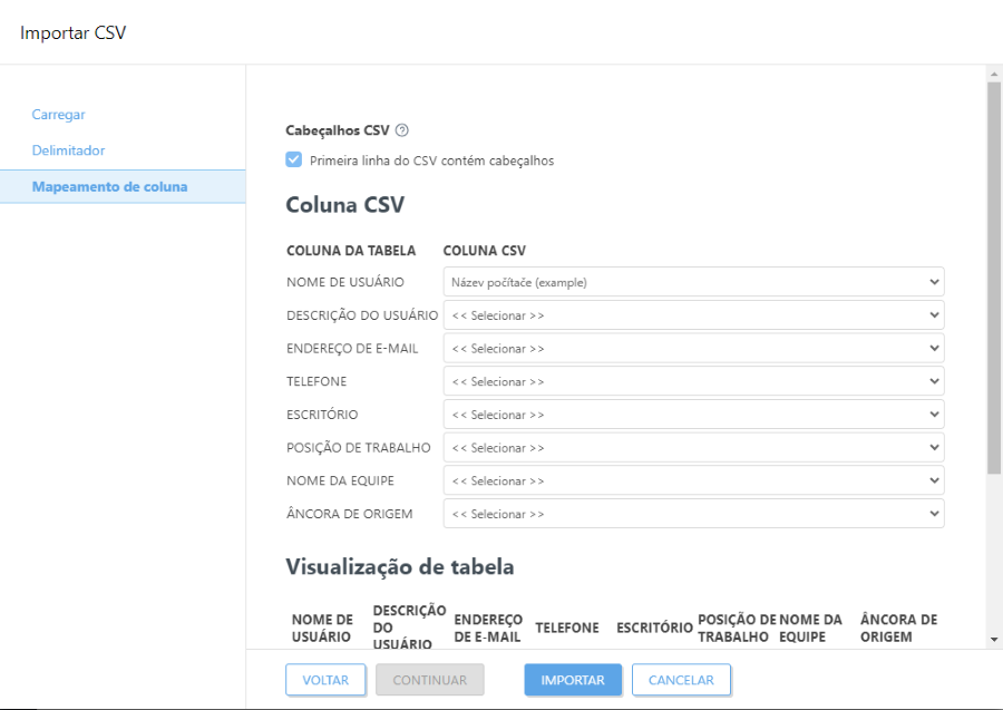 Importar CSV