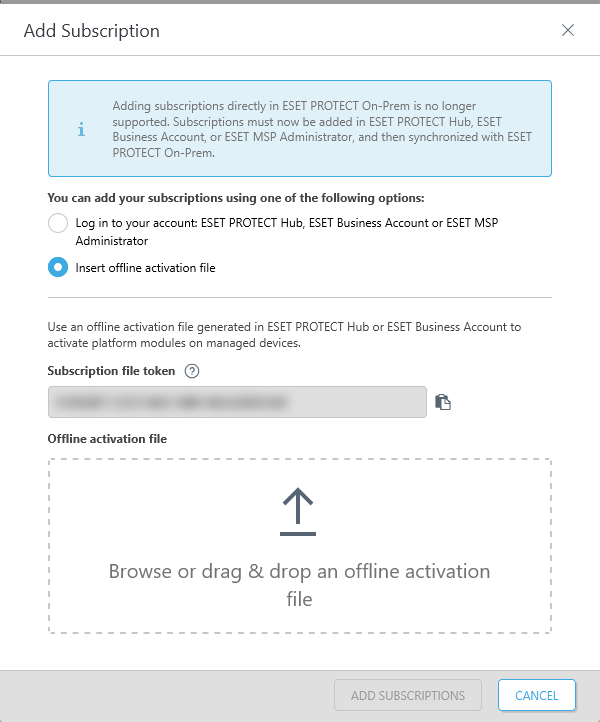 Add an offline activation file. Add an offline activation file.