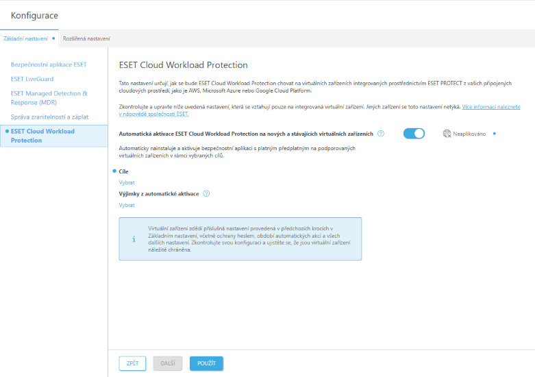 Nastavit ESET Cloud Workload Protection.
