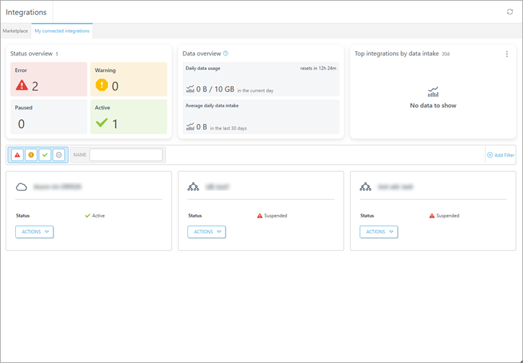 My connected integrations