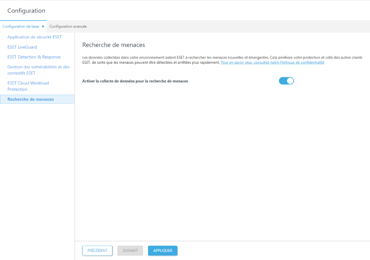 Configurer la recherche de menaces. Configurer la recherche de menaces.