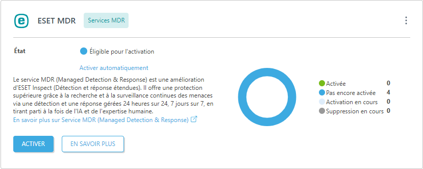 ESET MDR dans la section Modules de plate-forme. ESET MDR dans la section Modules de plate-forme.