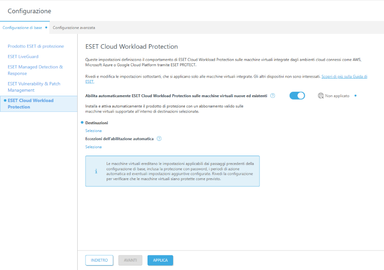 Configura ESET Cloud Workload Protection. Configura ESET Cloud Workload Protection.