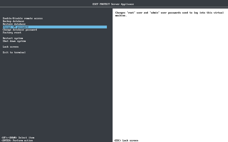 Change the Virtual machine password.