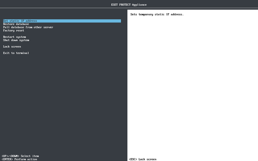 Set static IP address. Set static IP address.
