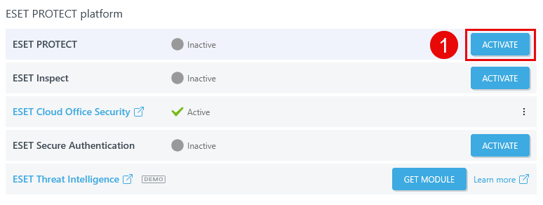 Aktivace modulu Aktivace modulu