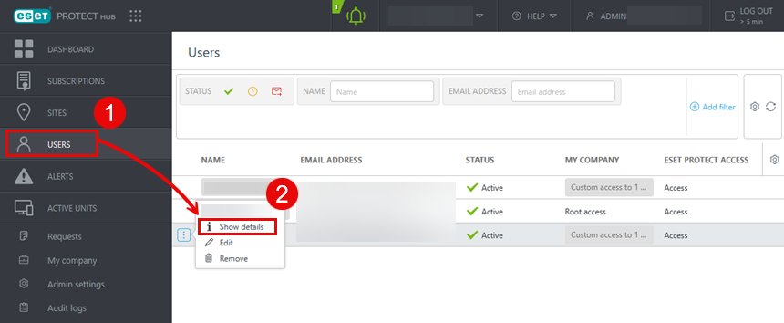 Show user details. Show user details.