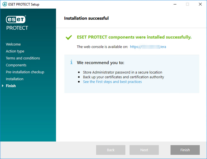 Opening the ESET PROTECT Web Console, ESET PROTECT